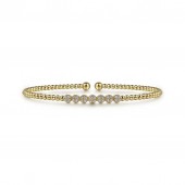 14K YELLOW GOLD BUJUKAN CLUSTER BEAD BANGLE