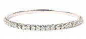 14K WHITE GOLD 2.93CTW DIAMOND FLEX BANGLE BRACELET