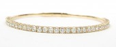 14K YELLOW GOLD DIAMOND FLEX BANGLE BRACELET 2.00CTW