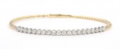 14K TWO TONE DIAMOND FLEXIBLE BANGLE