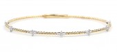 14K TWO TONE DIAMOND STATION BRACELET