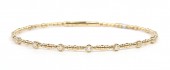 14K YELLOW GOLD DIAMOND STATION FLEXIBLE BANGLE