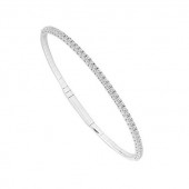 14K WHITE GOLD DIAMOND FLEXIBLE BANGLE BRACELET
