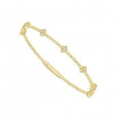 14K YELLOW GOLD DIAMOND FLEXIBLE BANGLE BRACELET