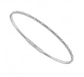 14K WHITE GOLD DIAMOND BANGLE BRACELET