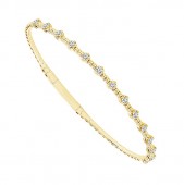 14K YELLOW GOLD DIAMOND FLEXIBLE BANGLE