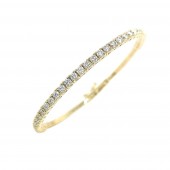 14K YELLOW GOLD DIAMOND FLEXIBLE BANGLE BRACELET