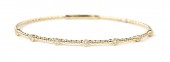 14K YELLOW GOLD DIAMOND STATION FLEXIBLE BANGLE BRACELET