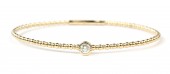 14K YELLOW GOLD SOLITAIRE  DIAMOND FLEXIBLE BANGLE BRACELET