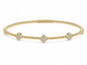 14K YELLOW GOLD DIAMOND FLEXIBLE BANGLE