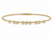 14K YELLOW GOLD DIAMOND FLEXIBLE BANGLE BRACELET