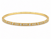 14K YELLOW GOLD DIAMOND FLEXIBLE BANGLE