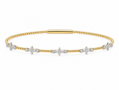 14K TWO TONE DIAMOND FLEXIBLE BANGLE
