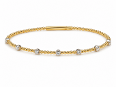 14K TWO TONE FLEXIBLE DIAMOND BANGLE