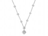 14K White Gold Diamond Drop Pendant