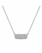 14K WHITE GOLD .20CTW PAVE BAR DIAMOND NECKLACE
