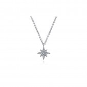 14K WHITE GOLD .11CTW DIAMOND PAVE STAR PENDANT