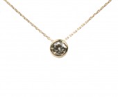 18K YELLOW GOLD .30CTW BEZEL SET DIAMOND NECKLACE WITH ADJUSTABLE CHAIN