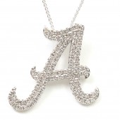 14K WHITE GOLD DIAMOND SPIRIT A PENDANT