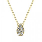 14K YELLOW GOLD .10CTW DIAMOND TEARDROP PENDANT