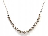 14K WHITE GOLD GRADUATED DIAMOND ROW NECKLACE