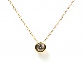 18K YELLOW GOLD .10CT DIAMOND BEZEL PENDANT