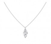 18K WHITE GOLD DIAMOND MARQUISE PENDANT .33CT