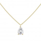 18K YELLOW GOLD PEAR DIAMOND PENDANT .32CT
