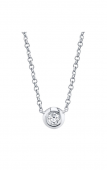 14K WHITE GOLD DIAMOND BEZEL PENDANT .05CTW