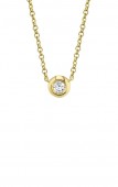 14K YELLOW GOLD DIAMOND BEZEL PENDANT