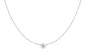 14K WHITE GOLD DIAMOND BEZEL PENDANT .20CT