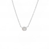 14K WHITE GOLD DIAMOND BEZEL PENDANT