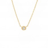 14K YELLOW GOLD DIAMOND BEZEL PENDANT