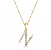 14K YELLOW GOLD DIAMOND N INITIAL PENDANT