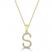 14K YELLOW GOLD DIAMOND S INITIAL PENDANT
