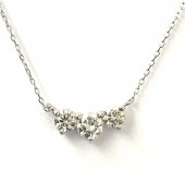 18K WHITE GOLD DIAMOND TRIPLE PENDANT