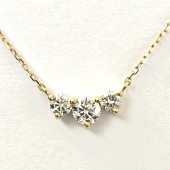 18K YELLOW GOLD DIAMOND TRIPLE PENDANT