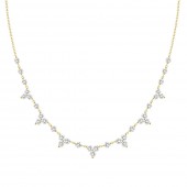18K YELLOW GOLD DIAMOND DROP NECKLACE