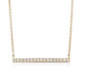 14K YELLOW GOLD DIAMOND BAR NECKLACE