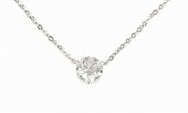 18K WHITE GOLD DIAMOND PENDANT WITH DIAMOND CLASP