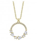 14K YELLOW GOLD DIAMOND CIRCLE NECKLACE