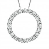 IDEAL COLLECTION 14K WHITE GOLD DIAMOND CIRCLE PENDANT