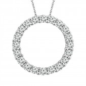 IDEAL COLLECTION 14K WHITE GOLD DIAMOND CIRCLE PENDANT