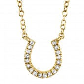 14K YELLOW GOLD DIAMOND HORSESHOE PENDANT