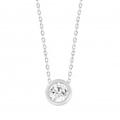 14K WHITE GOLD DIAMOND BEZEL PENDANT .07CT