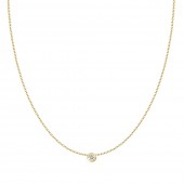 14K YELLOW GOLD DIAMOND BEZEL PENDANT .50CT