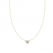 14K YELLOW GOLD DIAMOND SOLITAIRE PENDANT .21CT