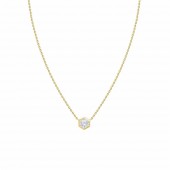 14K YELLOW GOLD DIAMOND .19CT HEXAGON PENDANT