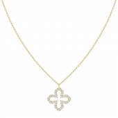 14K YELLOW GOLD DIAMOND NECKLACE .10CTW