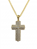 10K YELLOW GOLD DIAMOND CROSS PENDANT